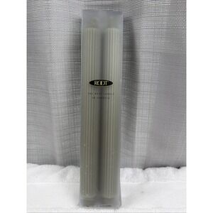 2 Root Gentry Ribbed Candles - 1.25 X 12"Sage Green Dinner Candles Tall Not Lit